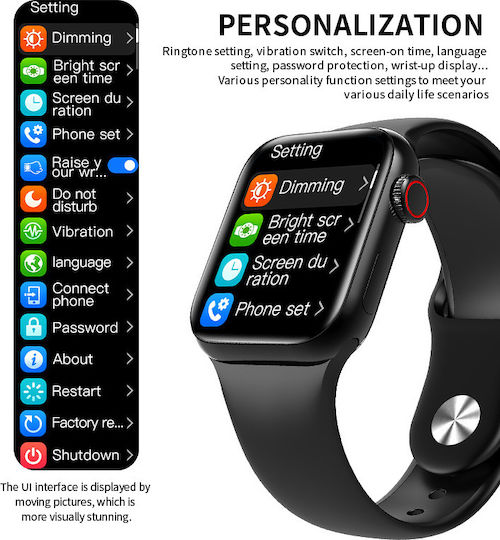 HiFuture HiTime Mini Smartwatch with Heart Rate Monitor (Black) vue 2