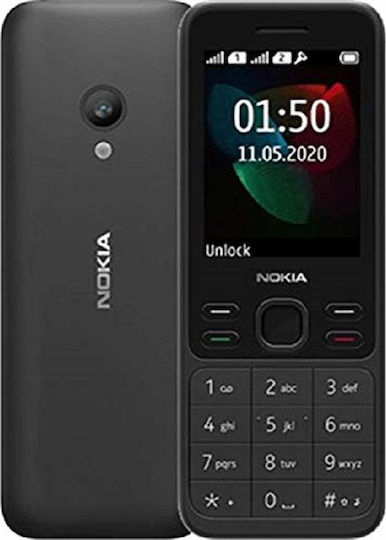 Nokia 150 (2020) GR Dual SIM Mobile with Buttons (Greek Menu) Black view 1