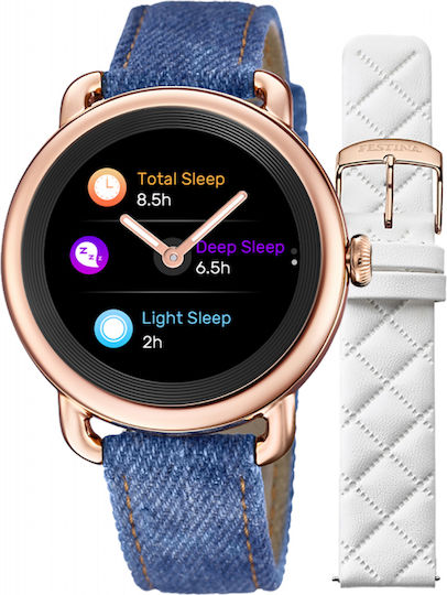 Festina Smartime Hybrid Stainless Steel 42mm Smartwatch with Heart Rate Monitor (Blue) view 2