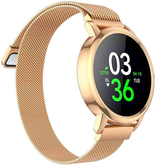 Hoco Y8 Stainless Steel Waterproof Smartwatch with Heart Rate Monitor (Gold) vista 3