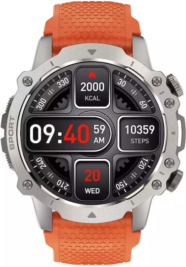 Kiano Watch Sport 49mm with Heart Rate Monitor (Silver) view 9
