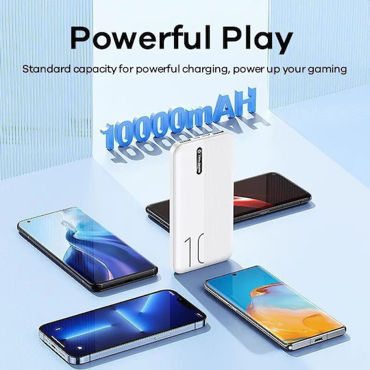 Remax RPP-295 Power Bank 10000mAh with 2 USB-A Ports and USB-C Port White view 3