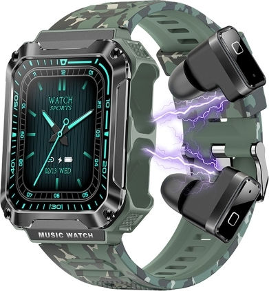 Ovisen T93 1.96 Inch Ips Screen 2 In 1 Bluetooth Headset Smart Watch Supports Blood Oxygen Monitoring Bluetooth Music Green