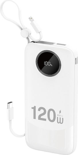 Dudao K13 Power Bank 10000mAh 22.5W with USB-A Port and USB-C Port Power Delivery White view 1