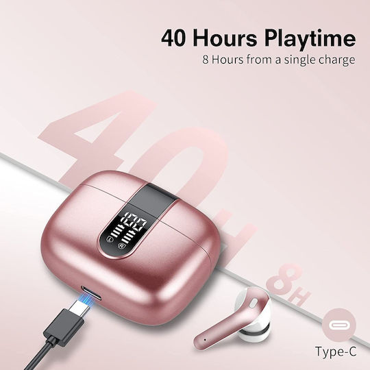 In-ear Bluetooth Handsfree Earphones with Sweat Resistance and Charging Case Pink view 8