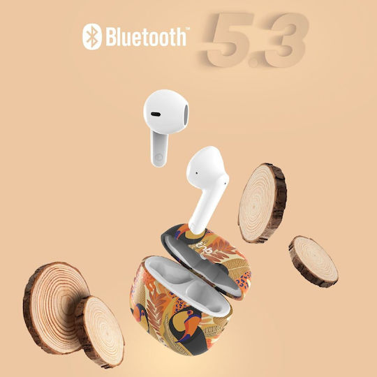T'nB In-ear Bluetooth Handsfree Earphones with Charging Case Yellow Orange view 3