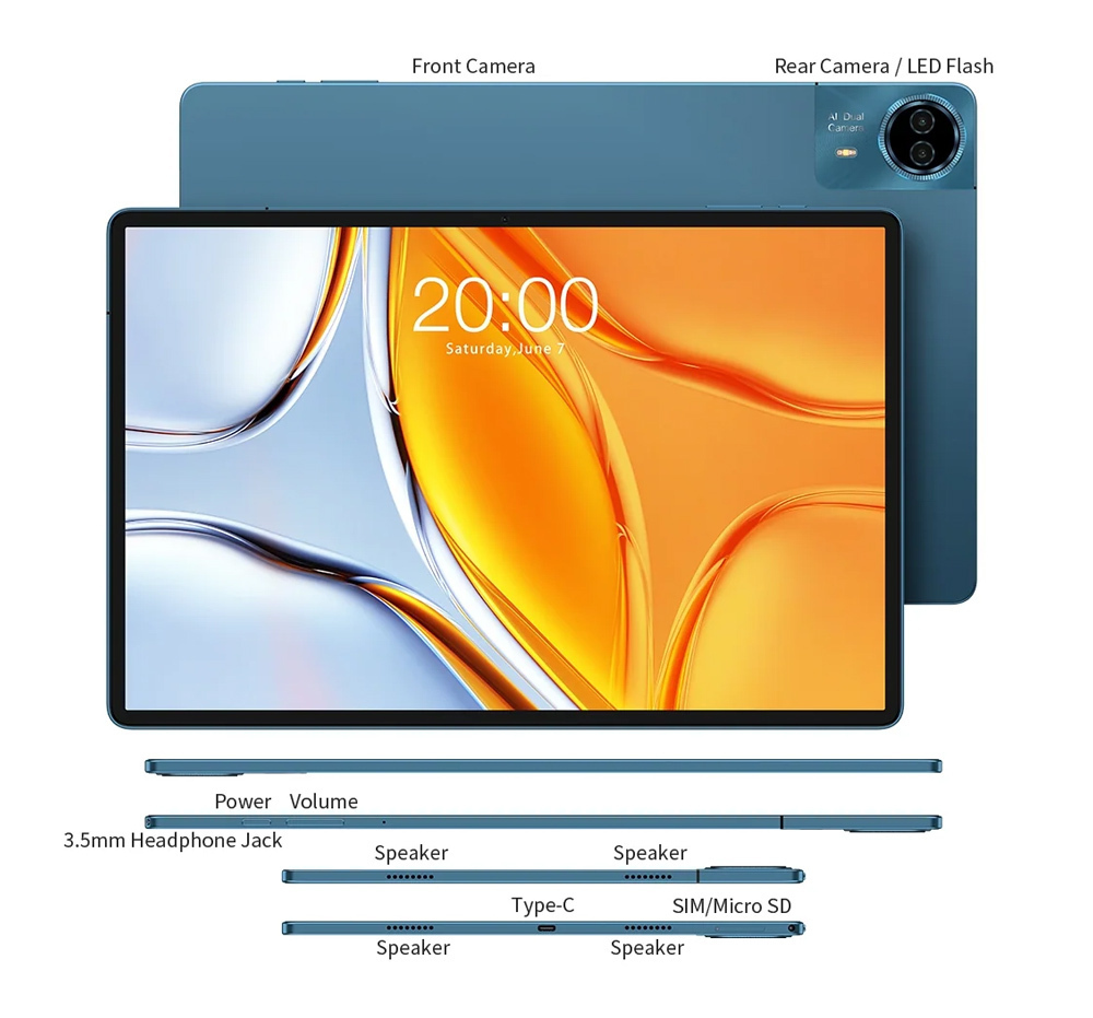 Teclast T70 4G 14Inches Tablet (8GB/256GB) Blue view 8