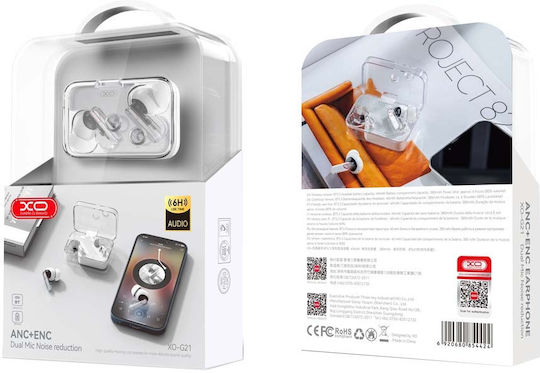 XO G21 Crystal In-ear Bluetooth Handsfree Earphones with Charging Case White view 6