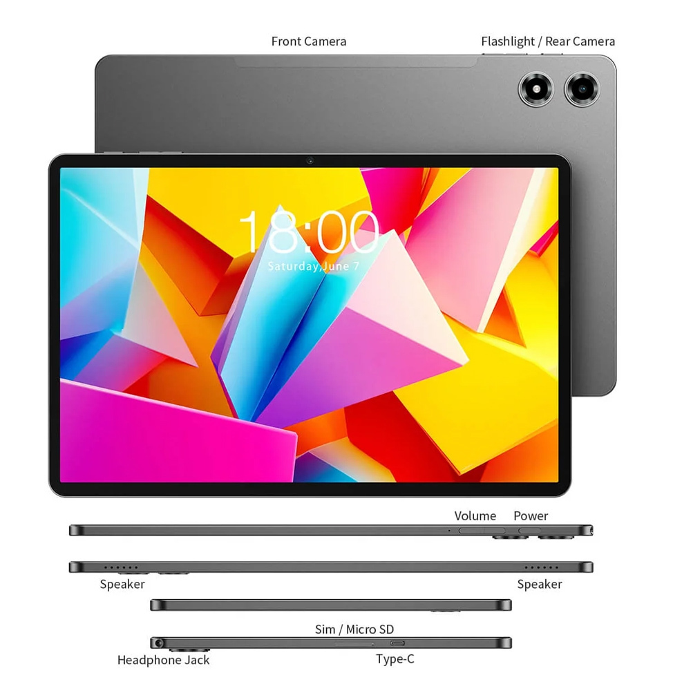 Teclast T50 Plus 2025 4G 11Inches Tablet (8GB/256GB) Gray view 9