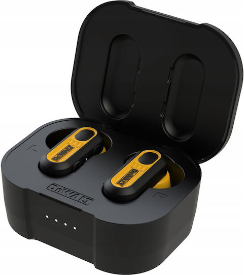DEWALT PRO-X1 In-ear Bluetooth Handsfree Earphones with Sweat Resistance and Charging Case Black view 1