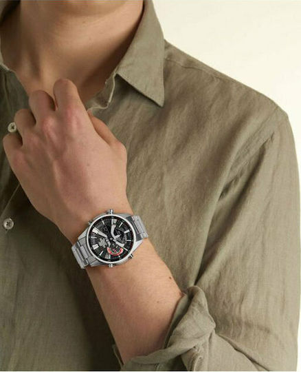 Casio ECB-S100D-1AEF Stainless Steel 50mm Waterproof Smartwatch (Silver) vista 5