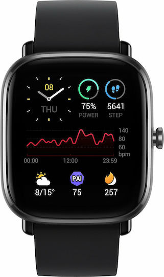 Amazfit GTS 2 Mini Aluminium 40mm Waterproof Smartwatch with Heart Rate Monitor (Midnight Black)