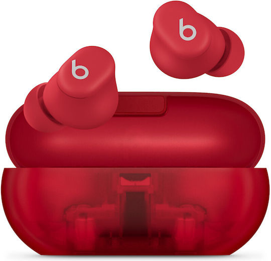 Beats Solo Buds Bluetooth Handsfree Earphones with Charging Case Transparent Red