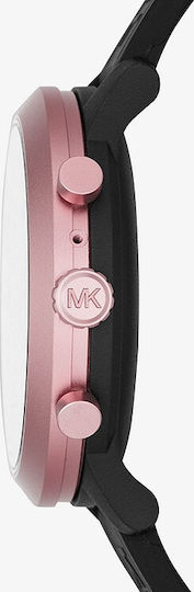 Michael Kors Access MKGO Stainless Steel 43mm Smartwatch with Heart Rate Monitor (Black / Pink) vue 2