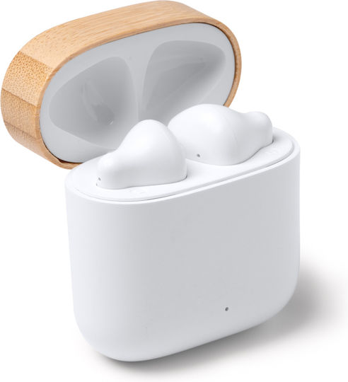 Sauro Earbud Bluetooth Handsfree Earphones with Charging Case White view 2