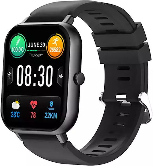 Nubi Zl54 Smart Watch Bluetooth Call Pulse Heart Rate Monitoring Sleep Oxygen Level Notifications Black view 2