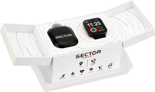Sector S03 Gift Set Smartwatch with Heart Rate Monitor (Black Synthetic Strap) view 8