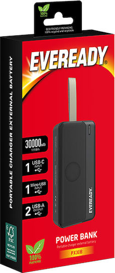 Eveready PX30B Power Bank 30000mAh with 2 USB-A Ports Black vue 2