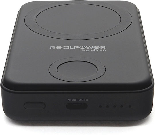 RealPower PB-10000 Mag+Watch MagSafe Power Bank 10000mAh with USB-C Port Power Delivery Black view 2