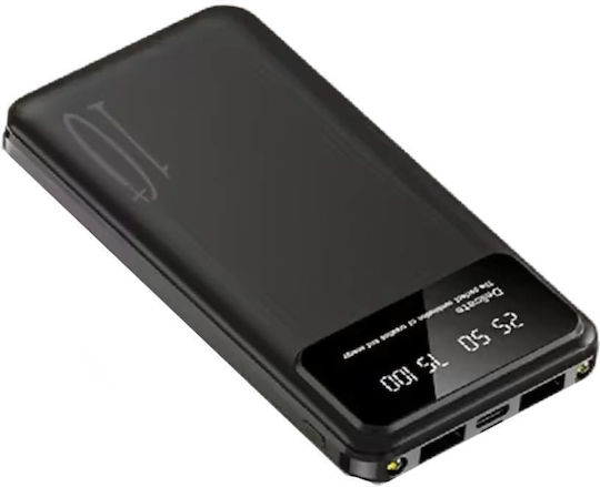 Power Bank 10000mAh with 2 USB-A Ports and USB-C Port Black