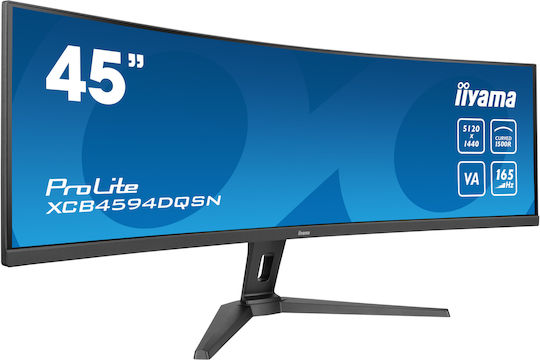 Iiyama ProLite XCB4594DQSN-B1 Ultrawide VA HDR Curved Gaming Monitor 44.5" 5120x1440 165Hz with Response Time 0.8ms GTG view 2