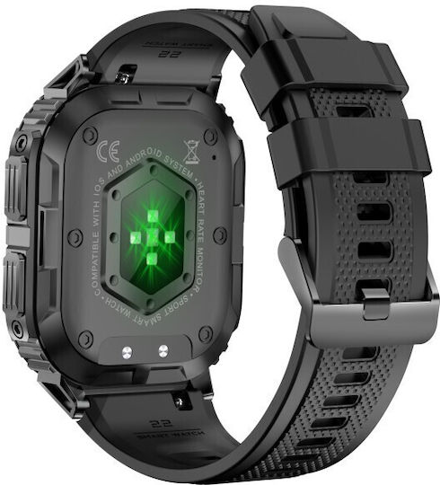 Smarty2.0 Stainless Steel Smartwatch (Black) view 3