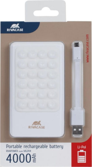 Rivacase VA2204 Power Bank 4000mAh with USB-A Port White view 3