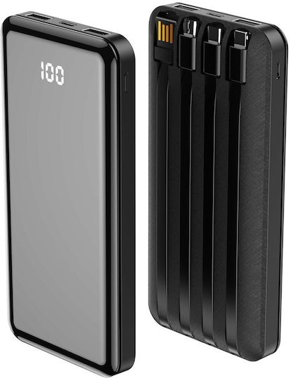 Forever TB-411 Power Bank 10000mAh 10W with 2 USB-A Ports Black