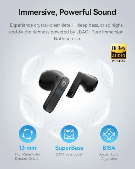 Baseus Bass BS1 NC In-ear Bluetooth Handsfree Earphones with Sweat Resistance and Charging Case Black view 8