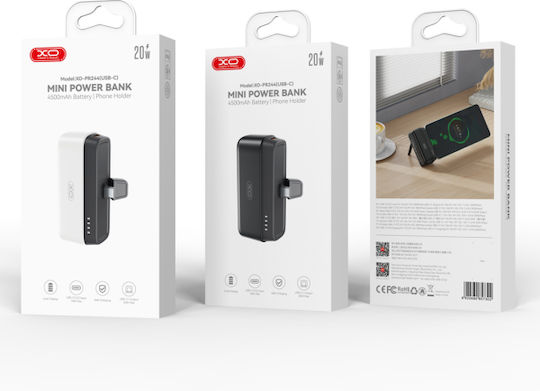 XO PR244 USB-C Power Bank 5000mAh 20W with USB-C Port Quick Charge 2.0 / Quick Charge 3.0 Black vue 4