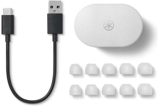 Yamaha TW-E7B In-ear Bluetooth Handsfree Earphones with Sweat Resistance and Charging Case White view 3