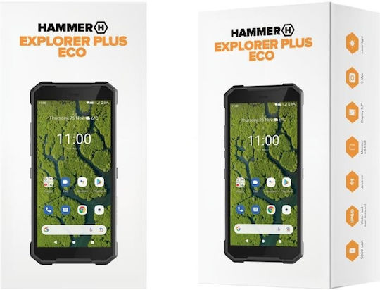 Hammer Explorer Plus Eco Dual SIM (4GB/64GB) Resistant Smartphone Black / Silver view 4