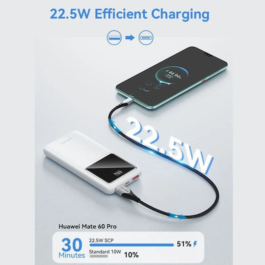 Vention Power Bank 10000mAh 22.5W with 2 USB-A Ports and USB-C Port Black view 4