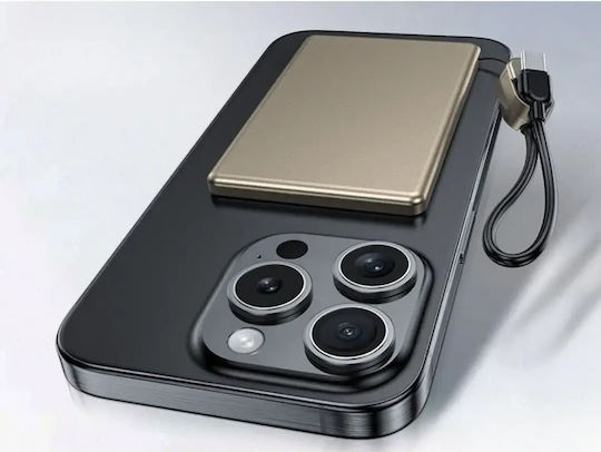 Verk Group 06396 Power Bank 5000mAh 20W with USB-A Port and USB-C Power Delivery Port Gold vue 3