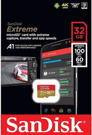 Sandisk Extreme microSDHC 32GB Class 10 U3 V30 A1 UHS-I view 3