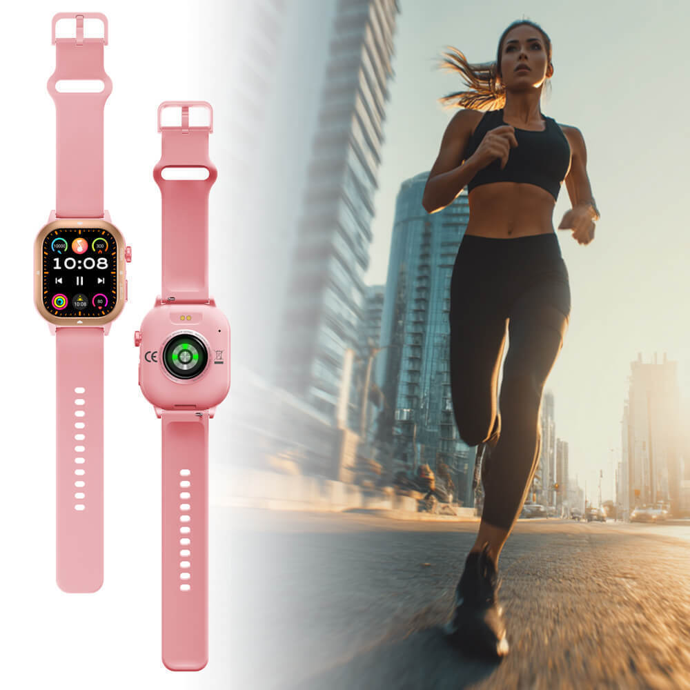 inSPORTline Melagra 43mm Smartwatch with Heart Rate Monitor Pink vue 4