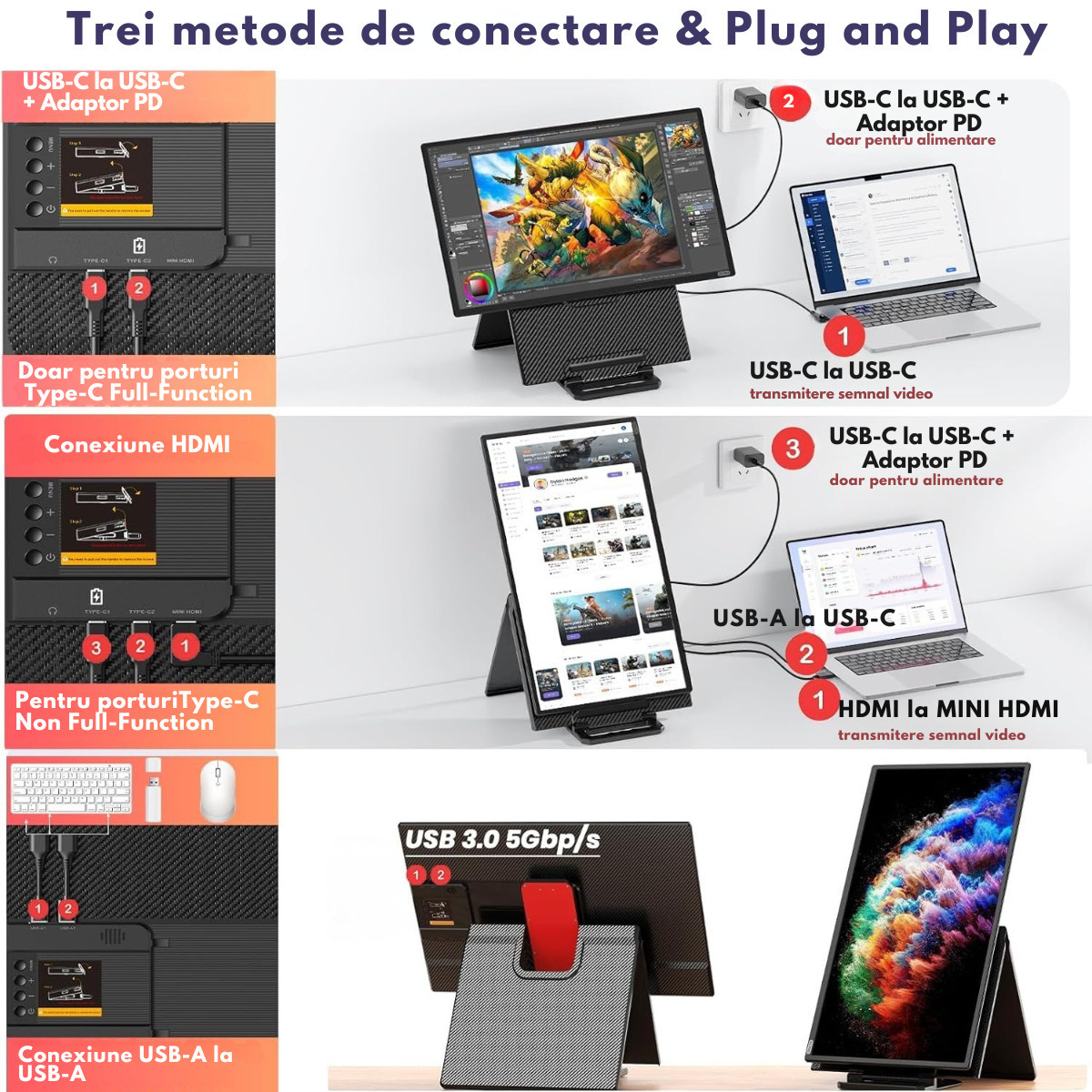 Qova IPS Portable Monitor 23.8" FHD 1920x1080 view 8