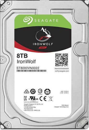 Seagate Ironwolf 8TB HDD Hard Drive 3.5" SATA III 7200rpm with 256MB Cache for NAS ST8000VN004