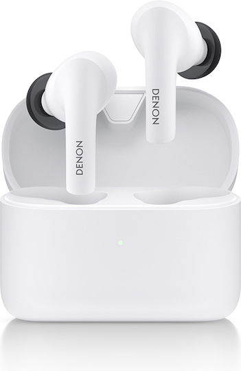 Denon AH-C830NCW In-ear Bluetooth Handsfree Earphones with Sweat Resistance and Charging Case White vue 2