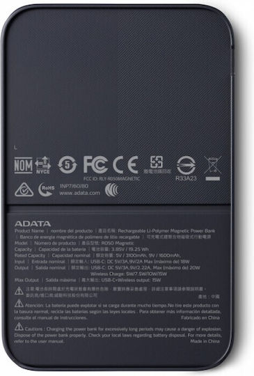 Adata R050 MagSafe Power Bank 5000mAh Black view 4