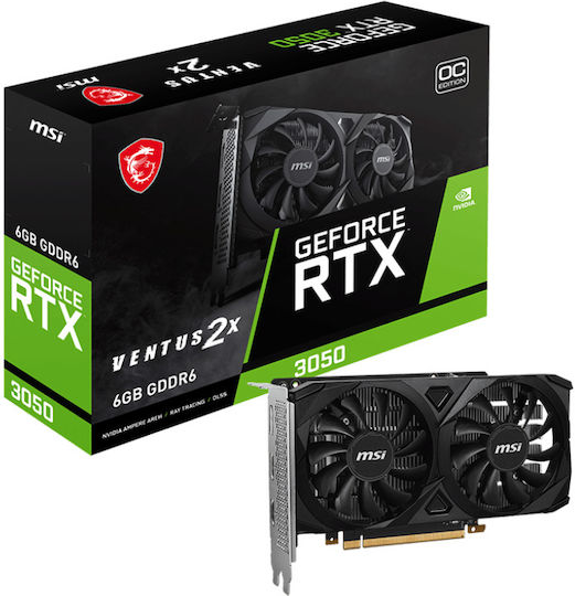 MSI GeForce RTX 3050 6GB GDDR6 Ventus 2X OC Graphics Card