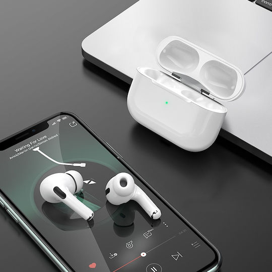 Hoco DES08 Plus In-ear Bluetooth Handsfree Earphones with Charging Case White view 3