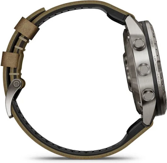 Garmin MARQ® Adventurer (Gen 2) Titanium 46mm Waterproof Smartwatch with Heart Rate Monitor (Khaki) view 3