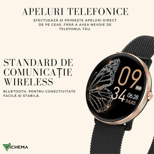 Vichema Tech Smartwatch Full Touch Amoled Hd Screen 1.43 Inch Bluetooth 5.3 Ip68 120+ Sports Modes Health Monitoring 200+ Watch Faces Voice Assistant Remote Control Notifications vue 4