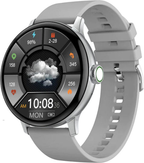 Idealstore Smartwatch Extremepro Collection 1.3 Inch 3d High-definition Full Touch Screen Android Ios Sleep Monitoring Menstrual Cycle Tracking Calories Burned Ip68 Water Resistant Call Notifications Messages Whatsapp Silver