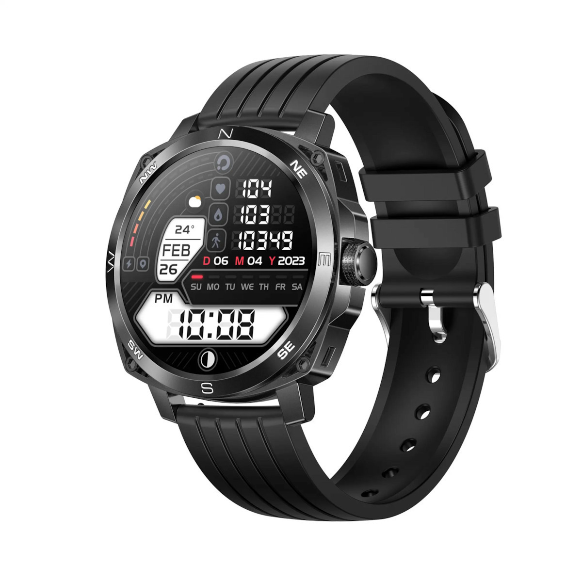 Aluminium Smartwatch with Heart Rate Monitor (Black) view 2