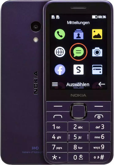 Nokia 235 4G (2024) Dual SIM Mobile with Buttons Purple view 4