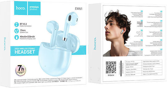 Hoco EW61 In-ear Bluetooth Handsfree Earphones with Charging Case Blue view 4