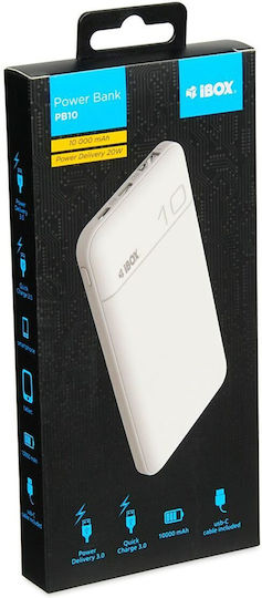 iBox Power Bank 10000mAh with USB-A Port Power Delivery White view 8