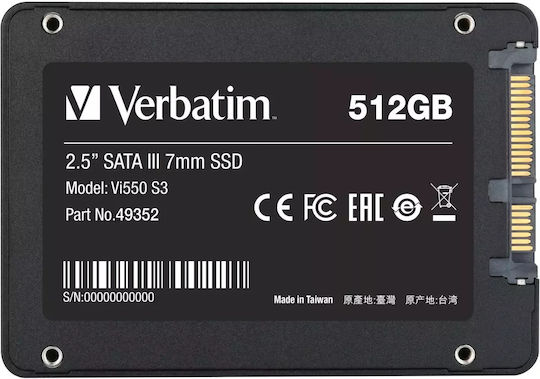 Verbatim Vi550 S3 SSD 512GB Type 2.5'' with SATA III Connection 49352 view 6
